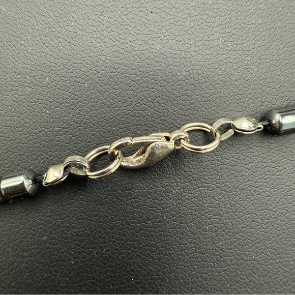 Hematite and Faux Amber Beaded Necklace - Picture 4 of 13